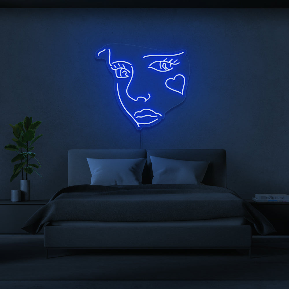 Stylised Face Neon Sign