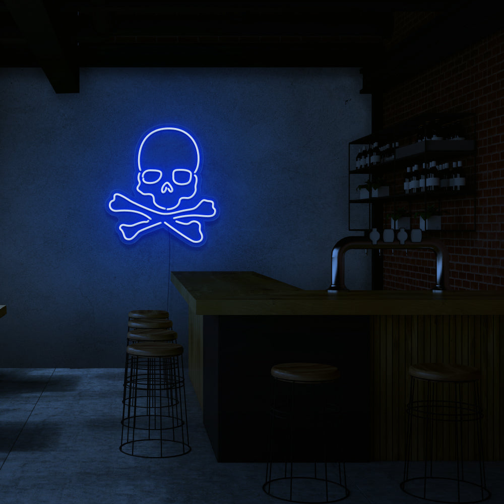 Skull & Crossbones Neon Sign