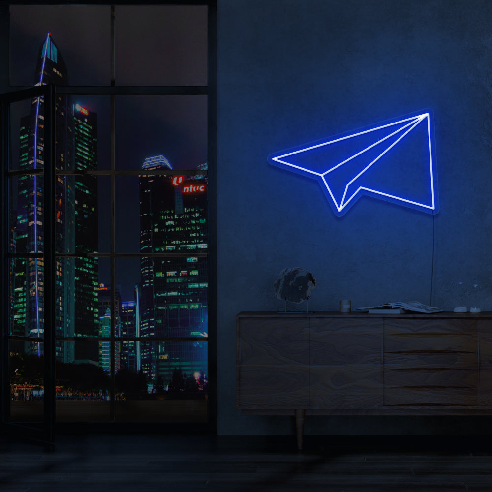 Paper Airplane Neon Sign