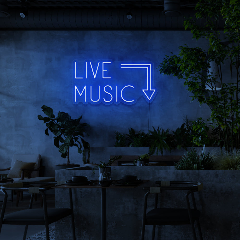 Live Music Here Neon Sign