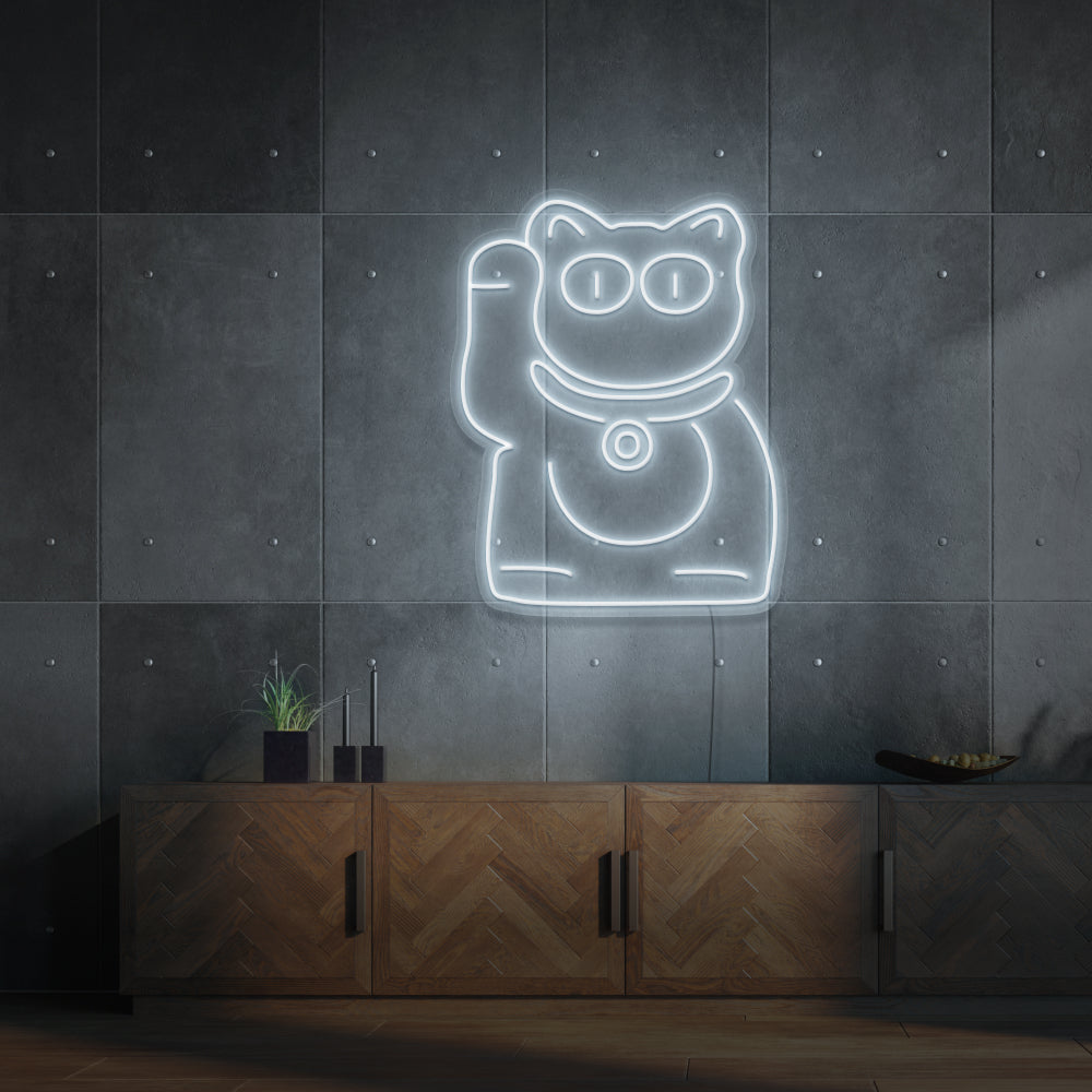 Waving Cat Neon Sign