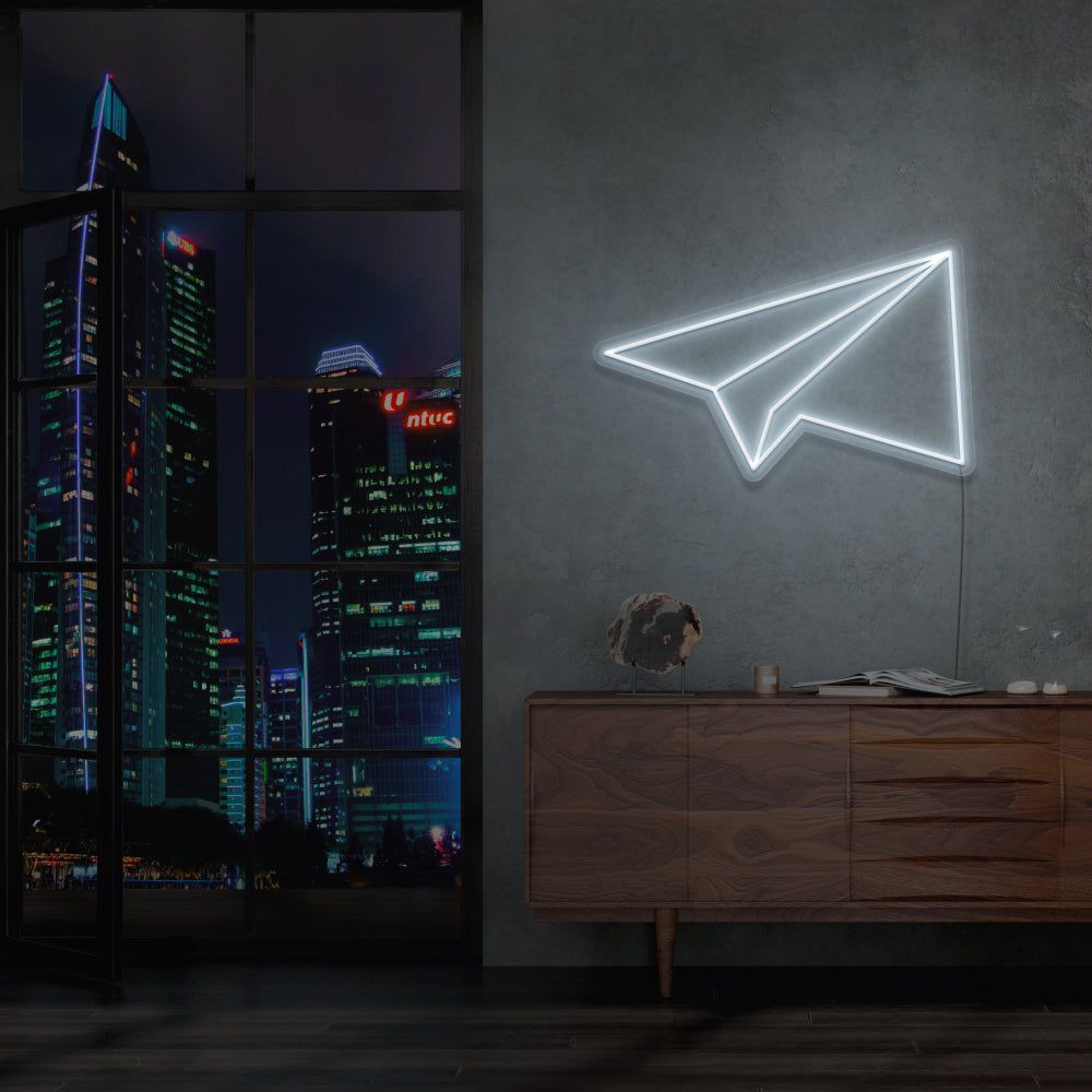 Paper Airplane Neon Sign