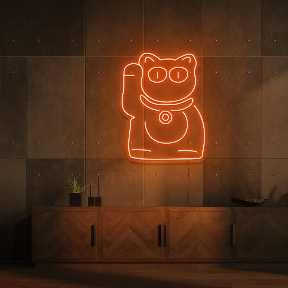 Waving Cat Neon Sign