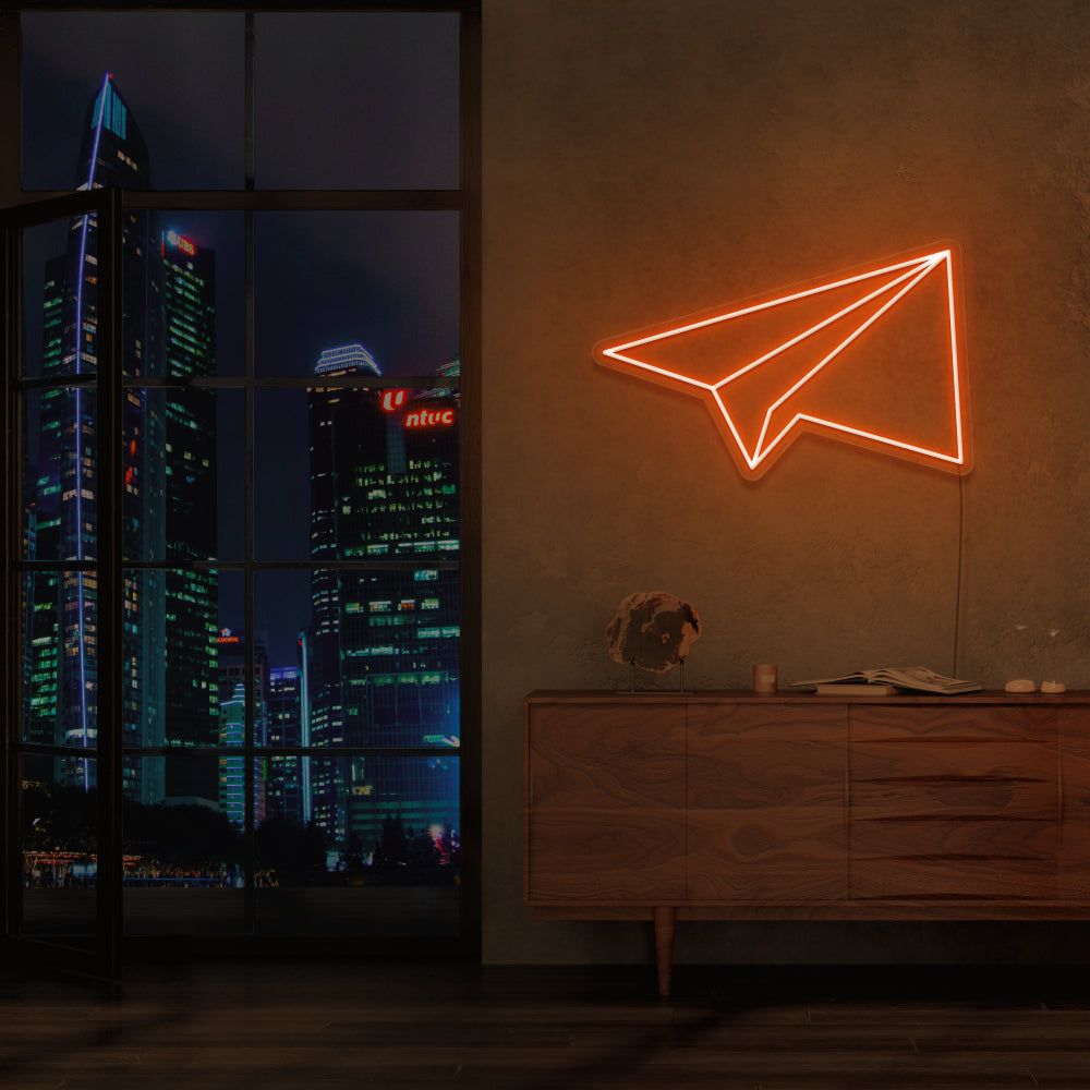 Paper Airplane Neon Sign