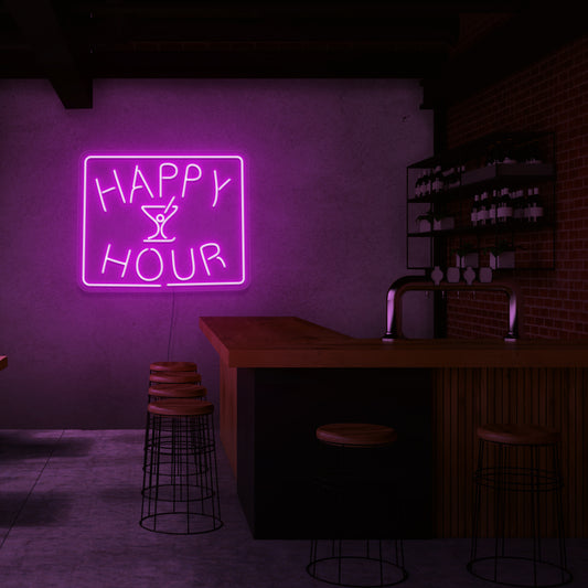 Happy Hour Neon Sign