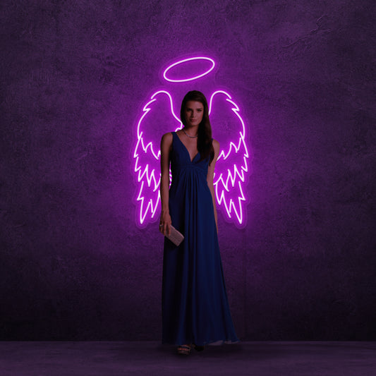 Angel Wings & Halo Neon Sign