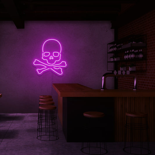 Skull & Crossbones Neon Sign