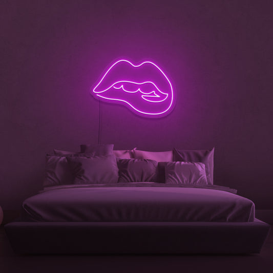 Biting Lip Neon Sign