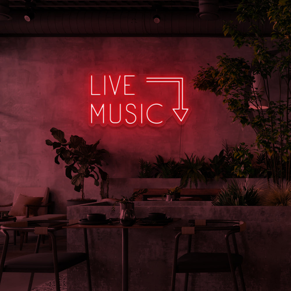 Live Music Here Neon Sign