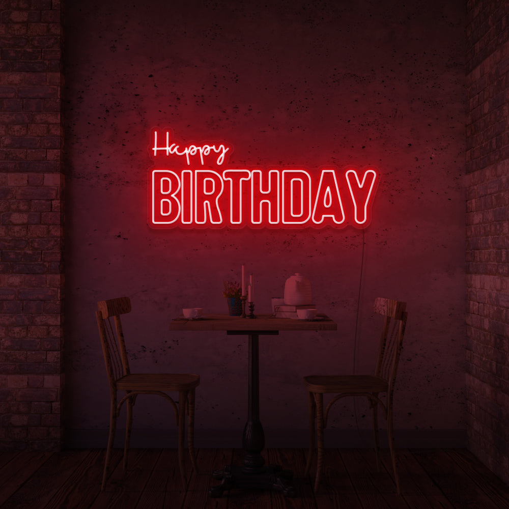 Happy Birthday Neon Sign