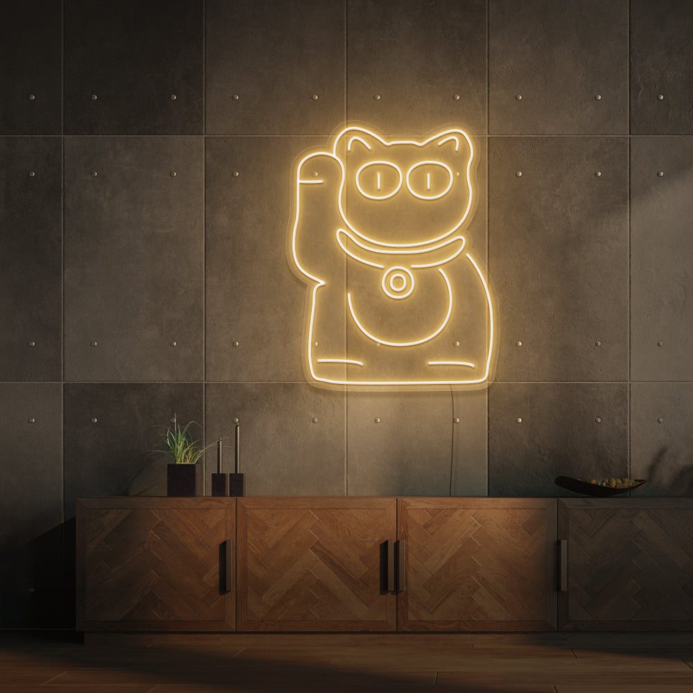 Waving Cat Neon Sign